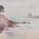 Camille COMBE: The rocks of the open sea, Original signed monotype
