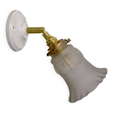 Vintage frosted glass tulip wall lamp