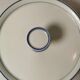 Cake tray / standing tray in white porcelain with elegant gold and blue edging