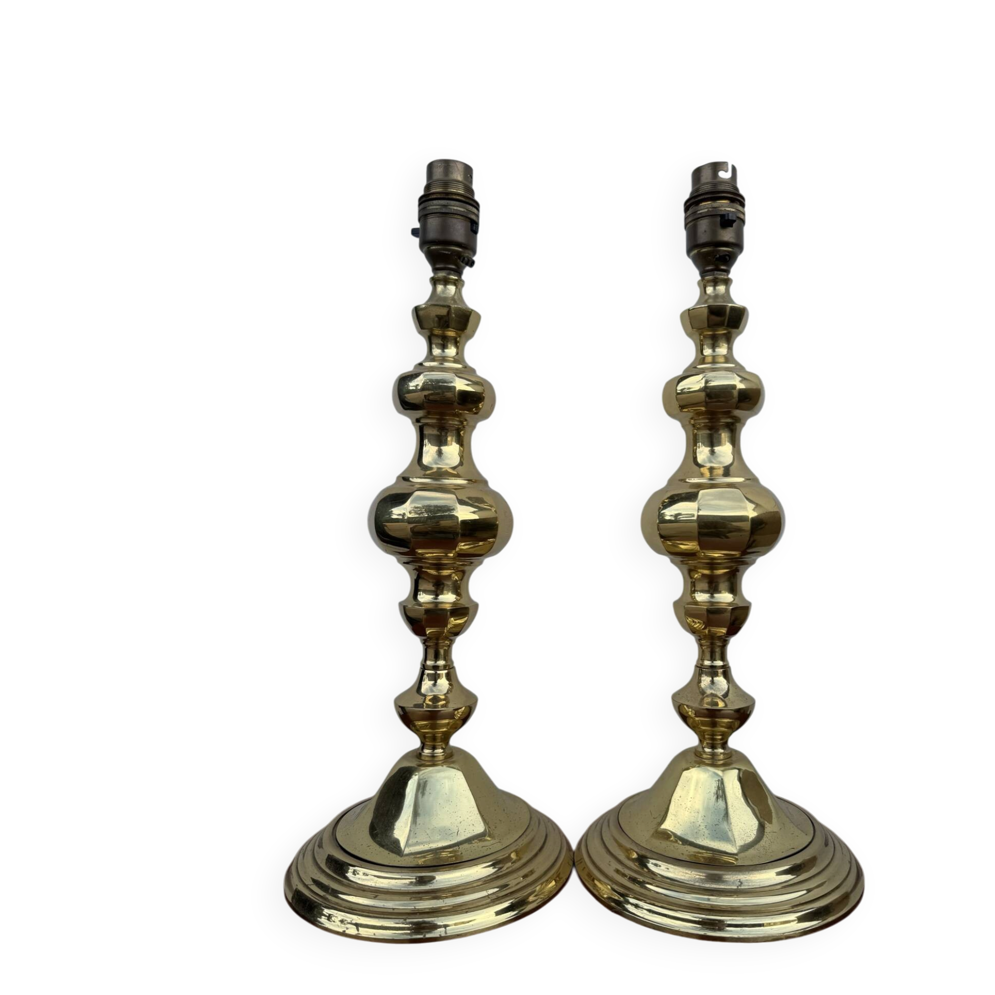 Neo-classical lamp bases in solid brass
