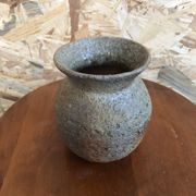 Ancien vase grès gris signé deco années 70 vintage