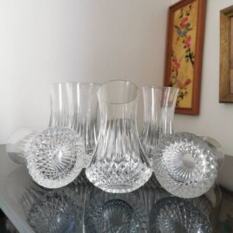 Set of 6 Cristal d'Arques tall glasses