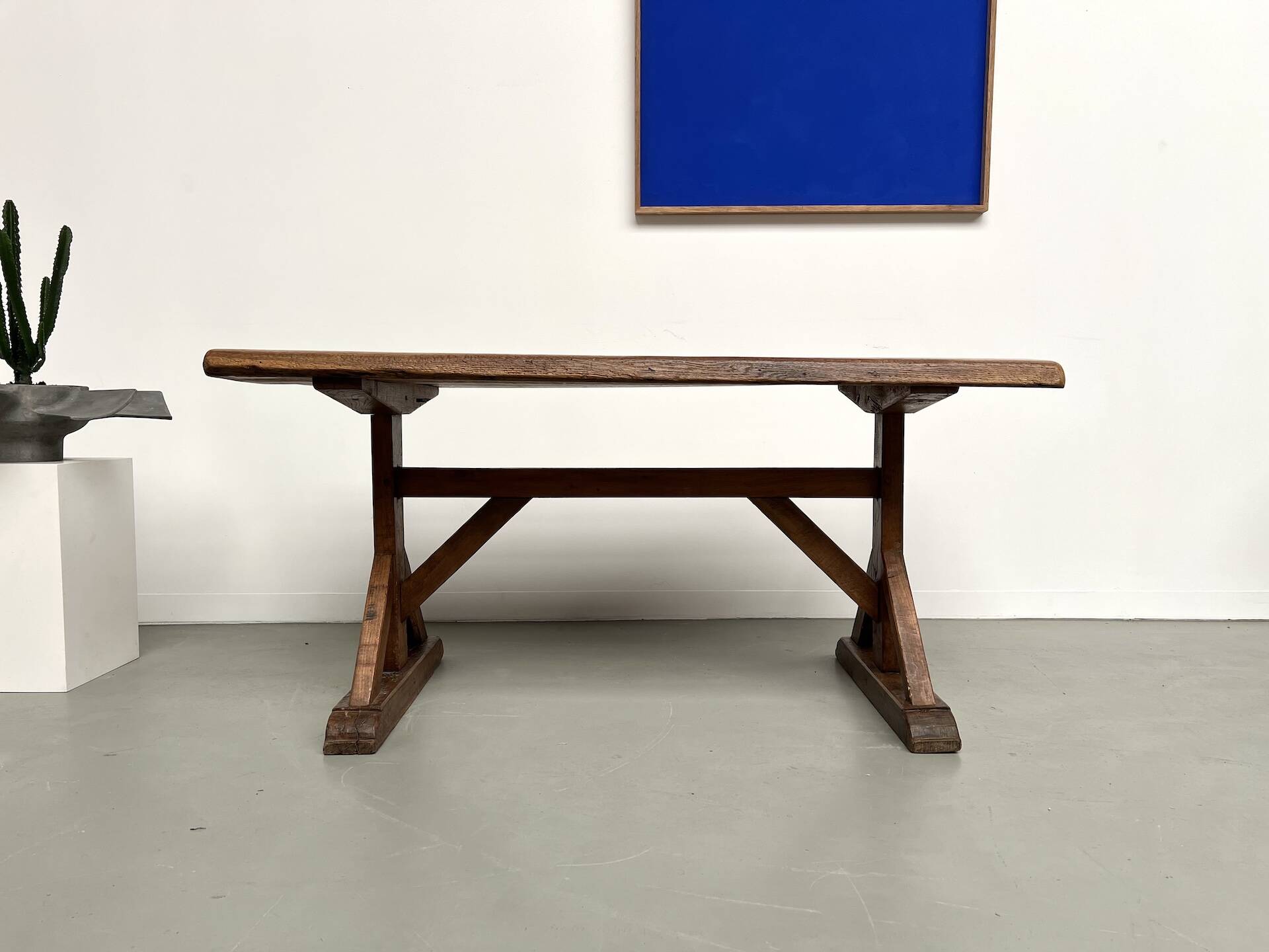 19th century brutalist oak table