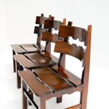 Ensemble de chaises de salle à manger Razorblade en chêne massif, années 1970