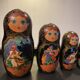 Series of 10 old Russian Matryoshka dolls