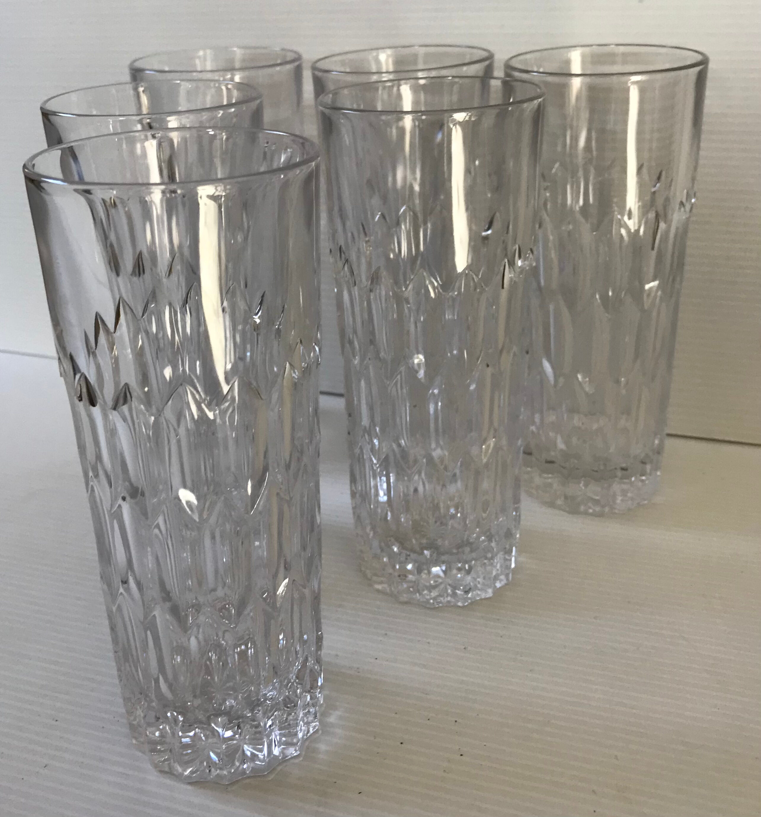 Six cut crystal glasses