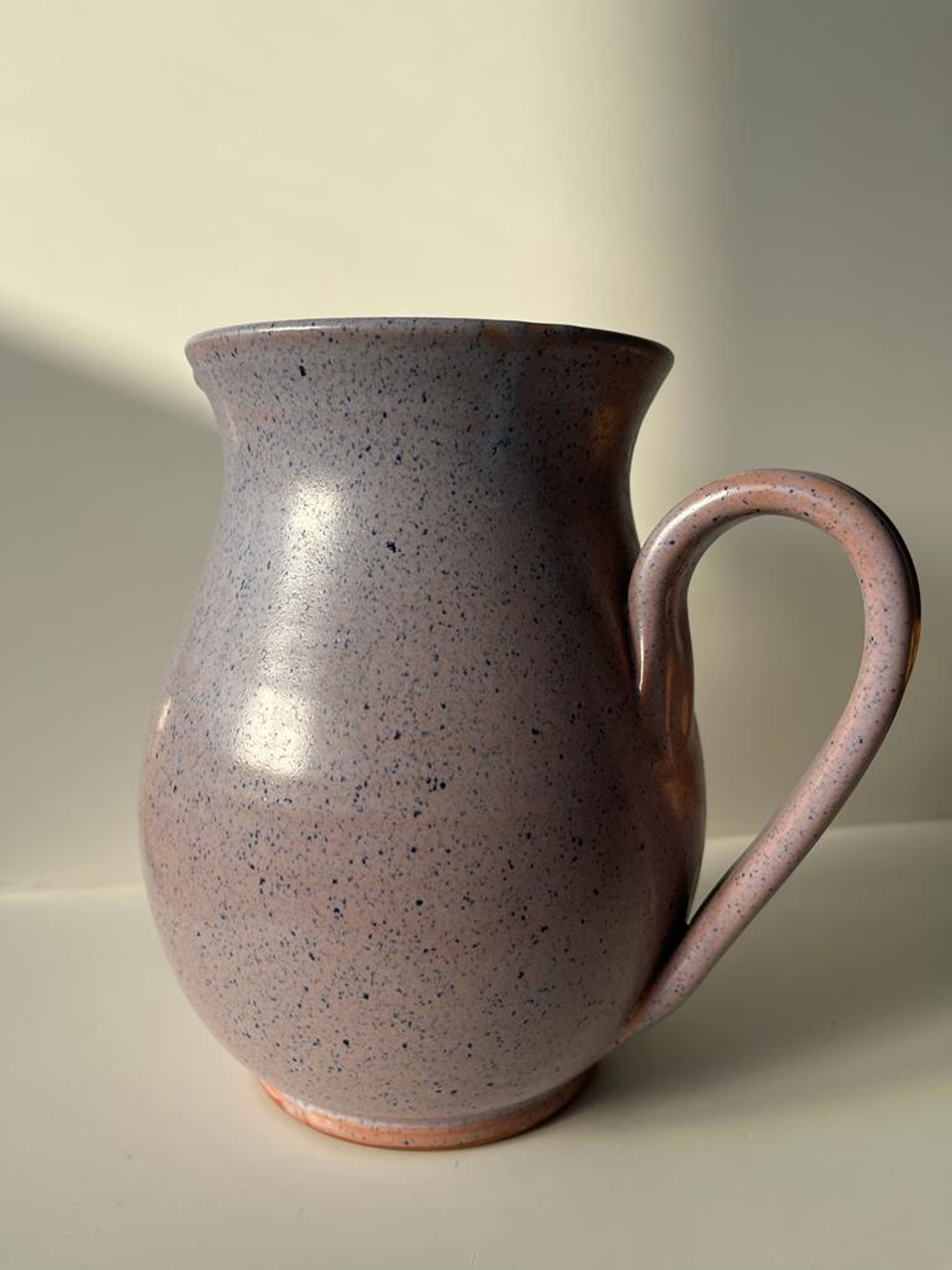 Vintage purple carafe with field flower patterns H:20cm