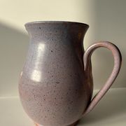 Vintage purple carafe with field flower patterns H:20cm