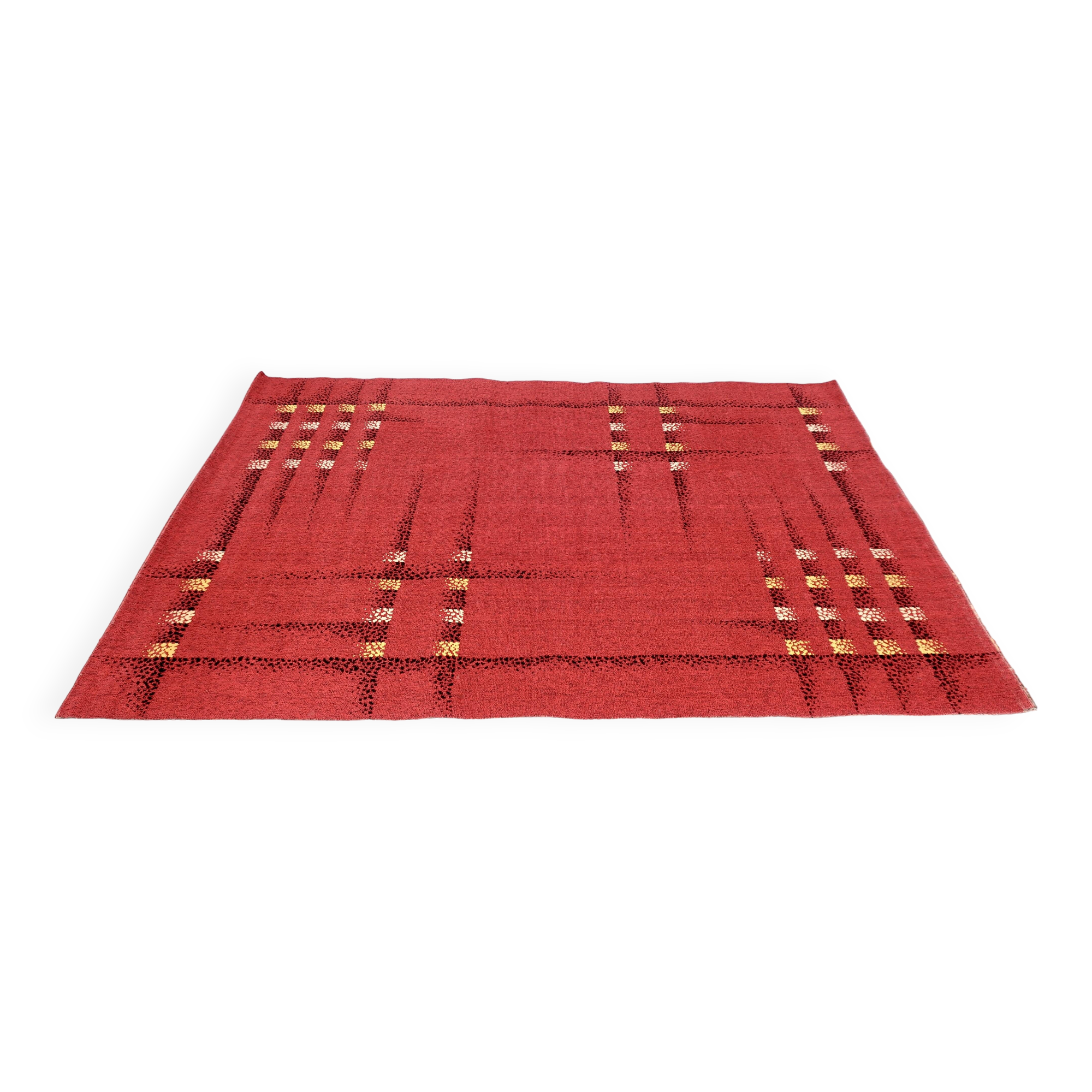 Rare vintage "reconstruction" rug, 1950s