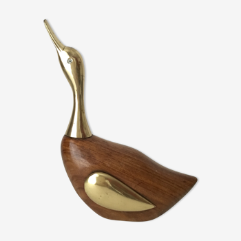 Decorative duck wood and brass