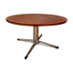Table basse ronde bois et métal, années 70
