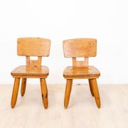 Chaises brutalistes en orme, 1970