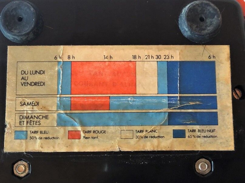 Orange Socotel phone with keys from the 70s 80s