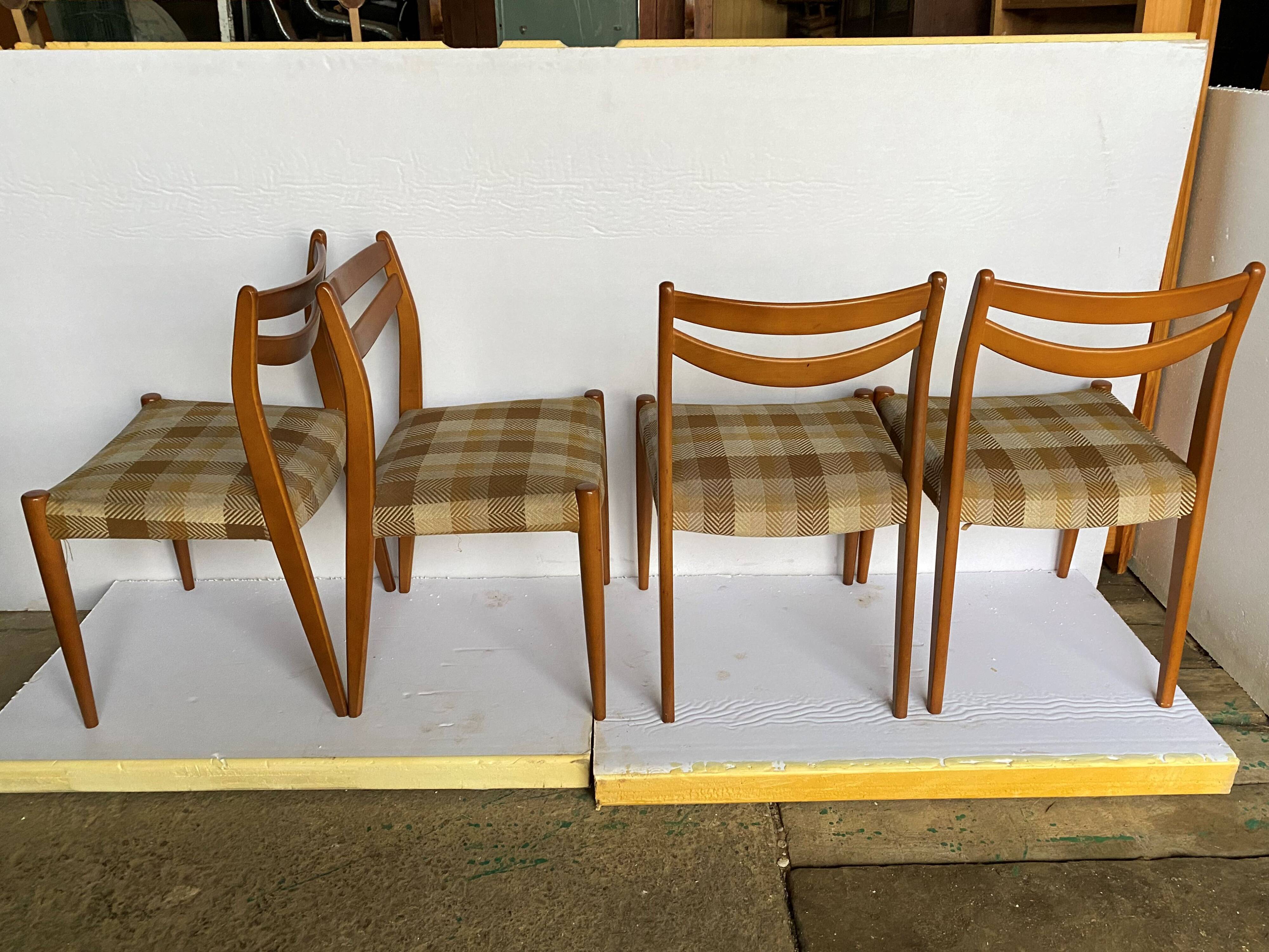 Series of 4 Scandinavian style chairs 1960