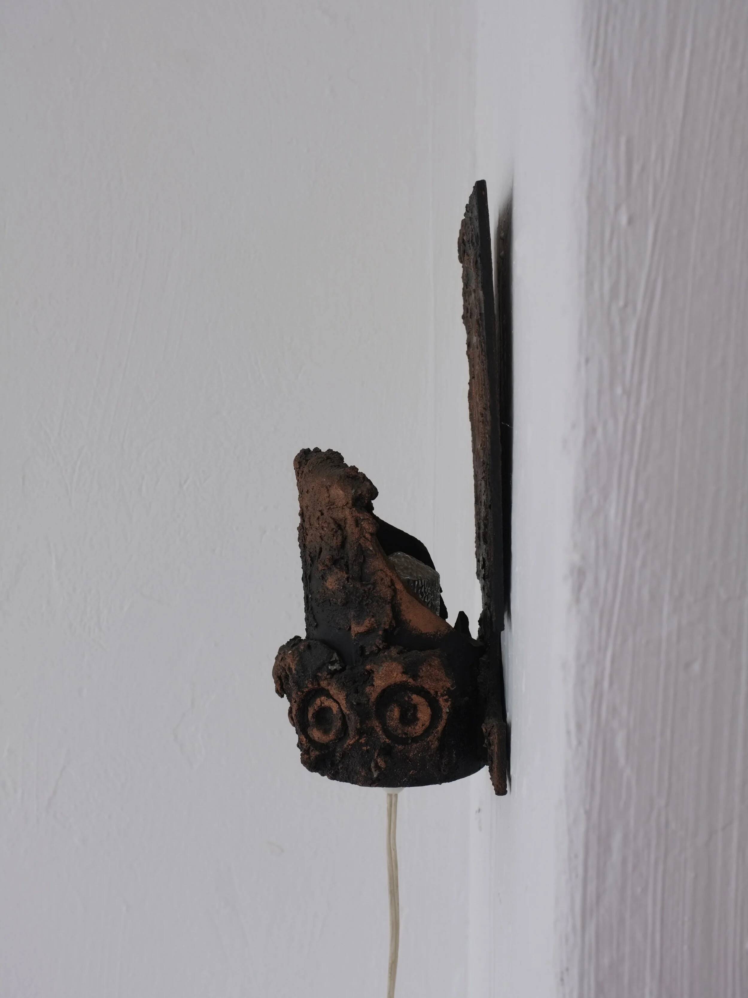 Brutalist ceramic wall sconce by Jouko Kytömaa | Finland | 1970s