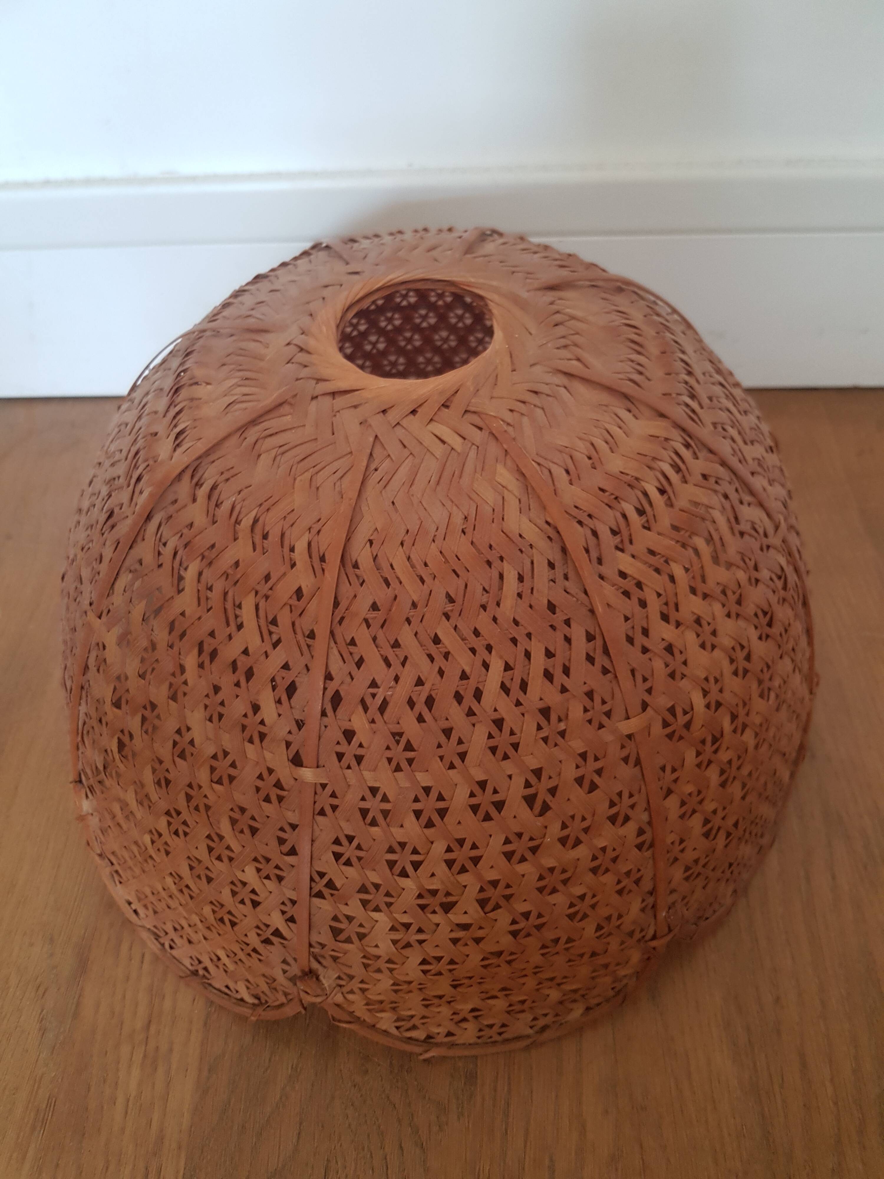 Abat-jour de suspension en rotin