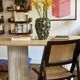 Oblong travertine dining table 150x90cm