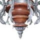 Lampadario in stile barocco a 15 luci in metallo e legno, anni '50