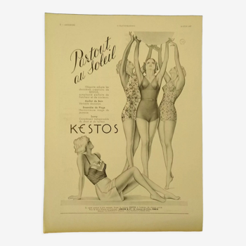 Publicité papier mode femme lingerie Kestos  issue revue année 1937
