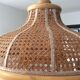Vintage canning and rattan hagning lamp from the 1970s