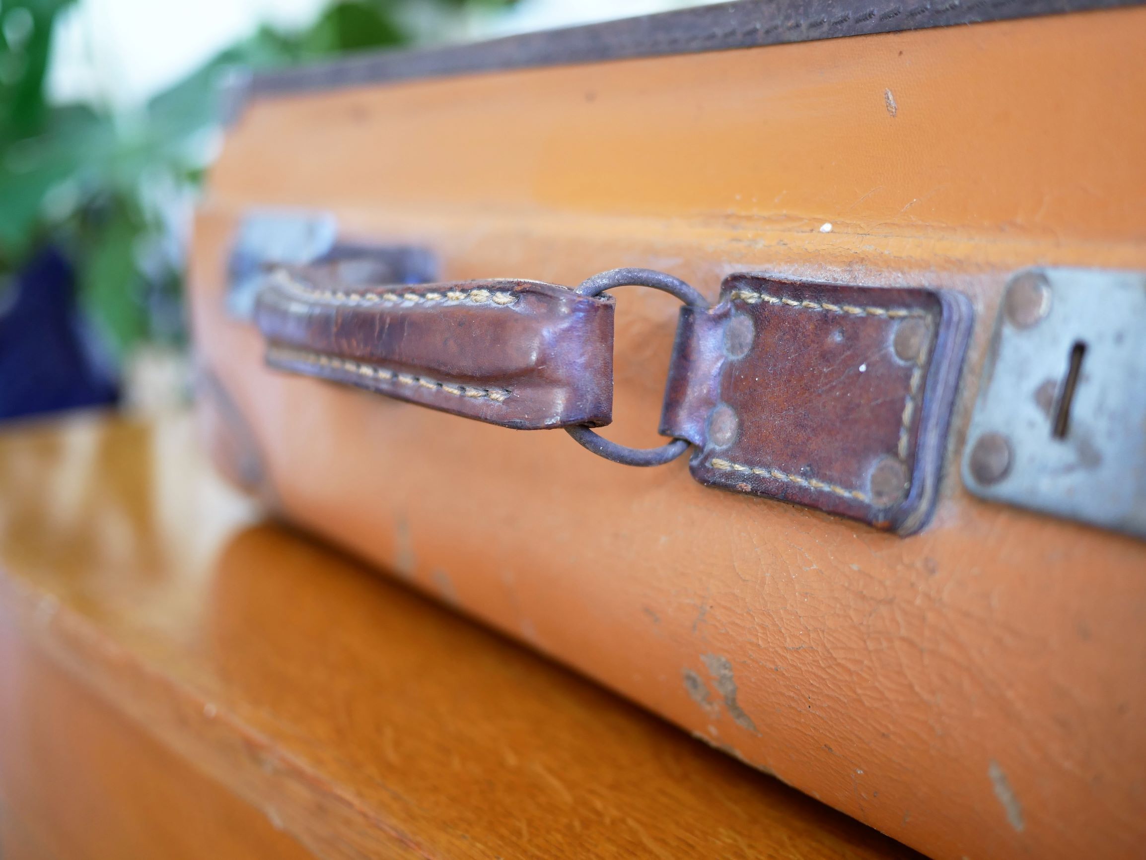 Vintage leather suitcase