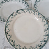 Flat earthenware plates from Gien , Montigny