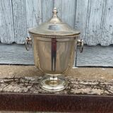 Silver Metal Lidded Ice Bucket