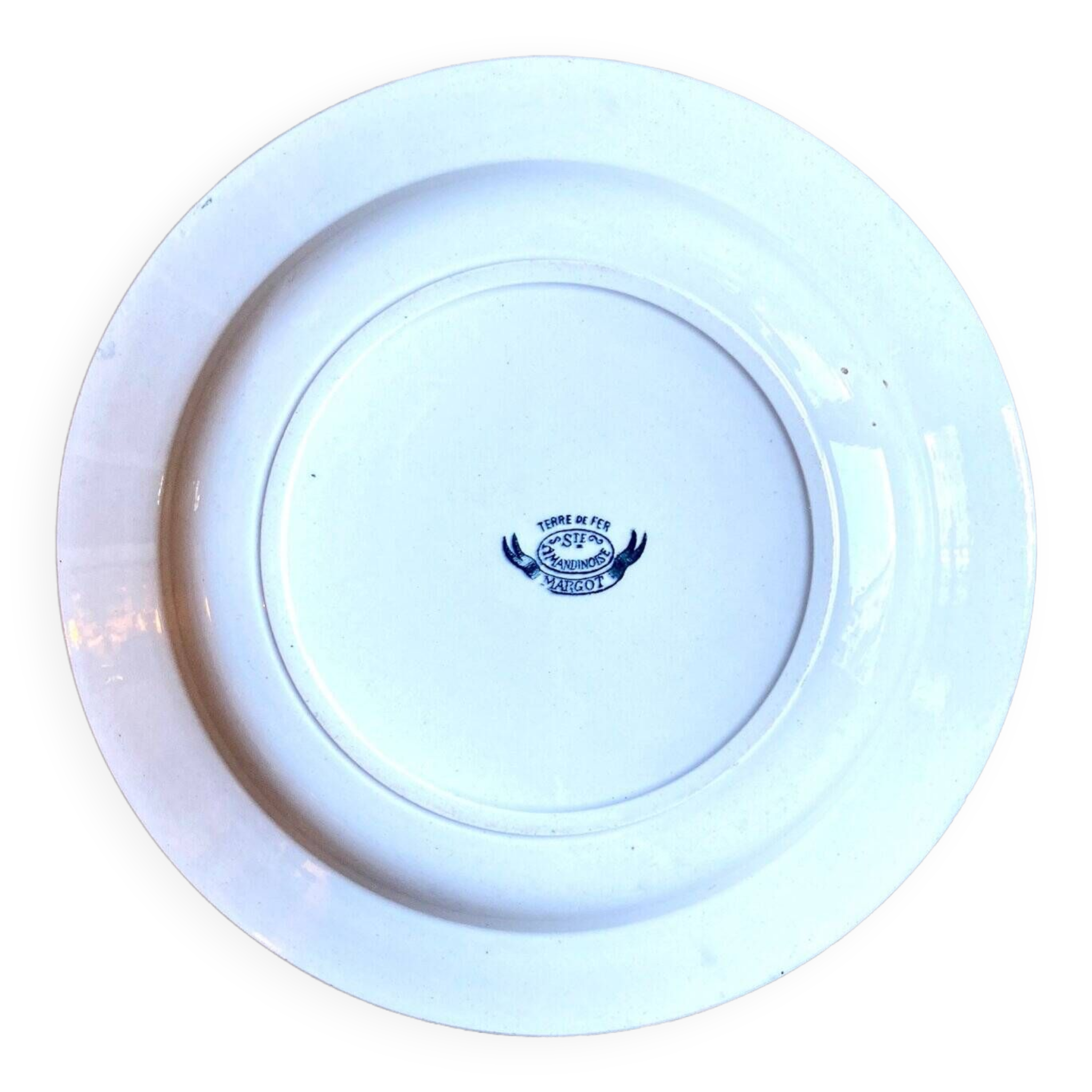 Sainte Amandinoise hollow plate in iron clay, "Margot" service