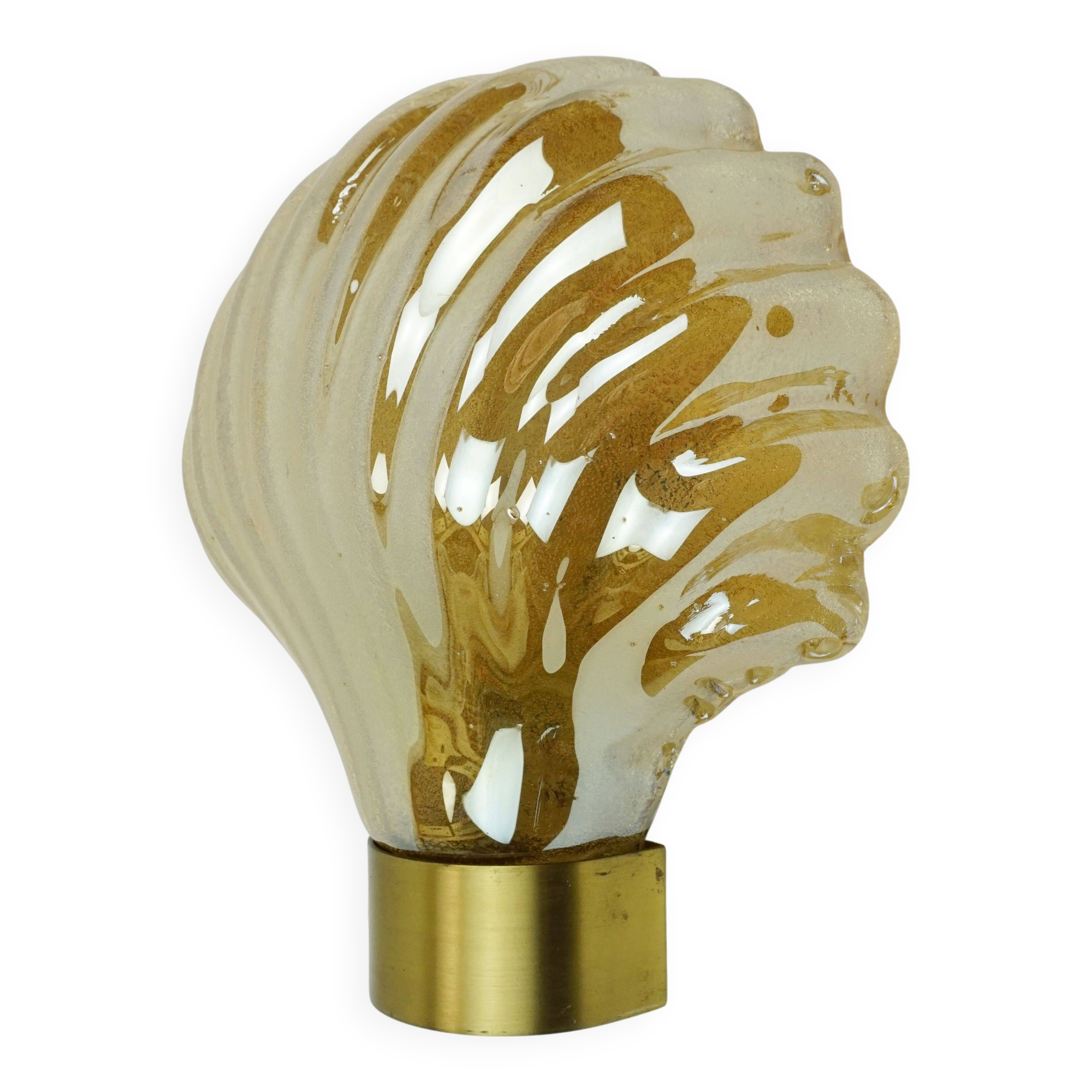Non. 2 sur 2 - applique murale moderne du milieu du siècle en verre lustré et laiton