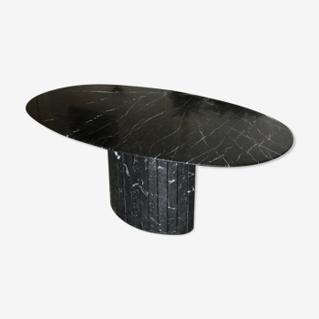 Marble dining table nero marquina 1970 vintage italy