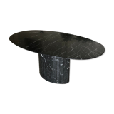 Marble dining table nero marquina 1970 vintage italy