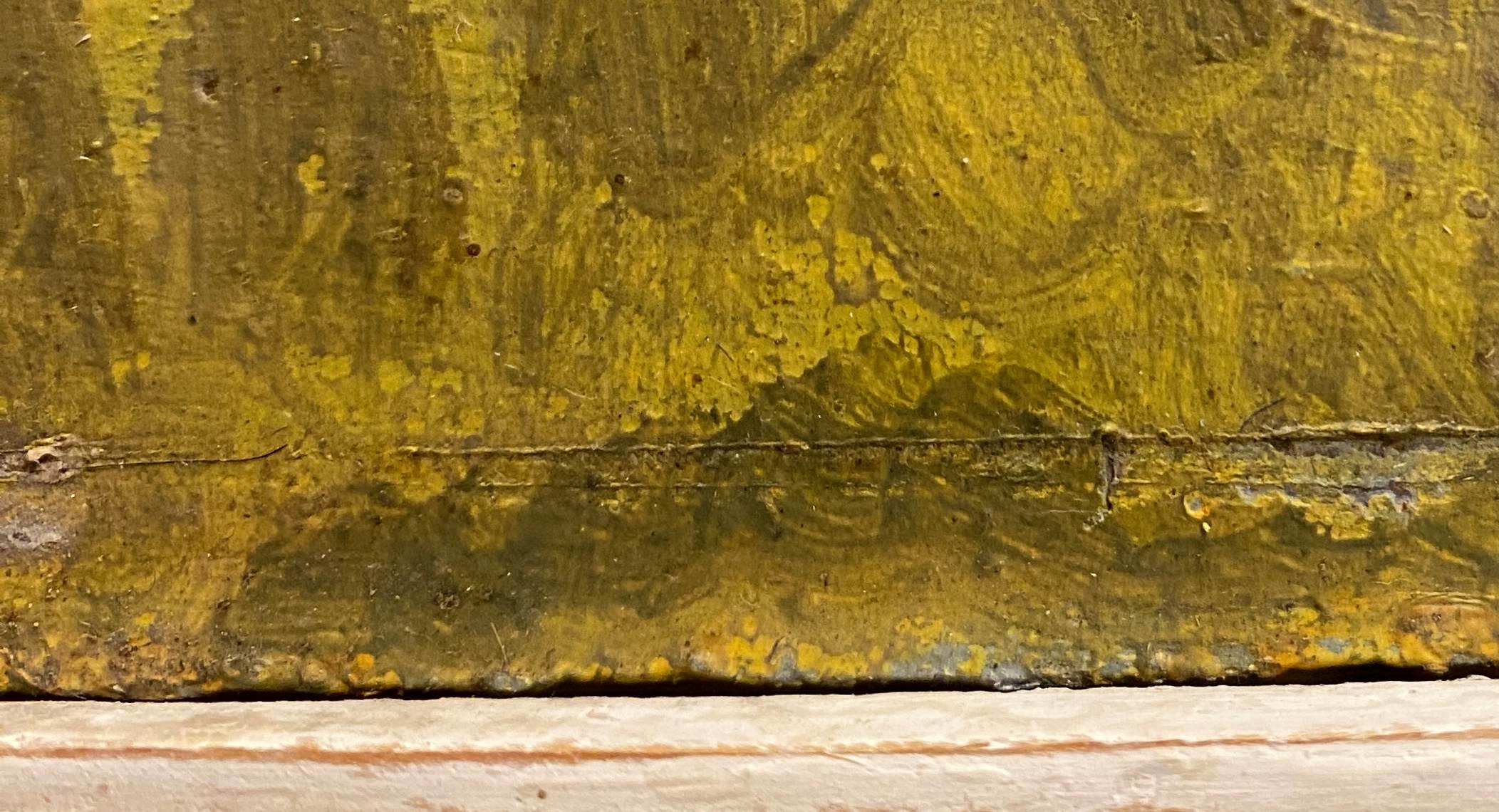 HSP Table "Mountain Chalet" Winter Landscape circa 1950