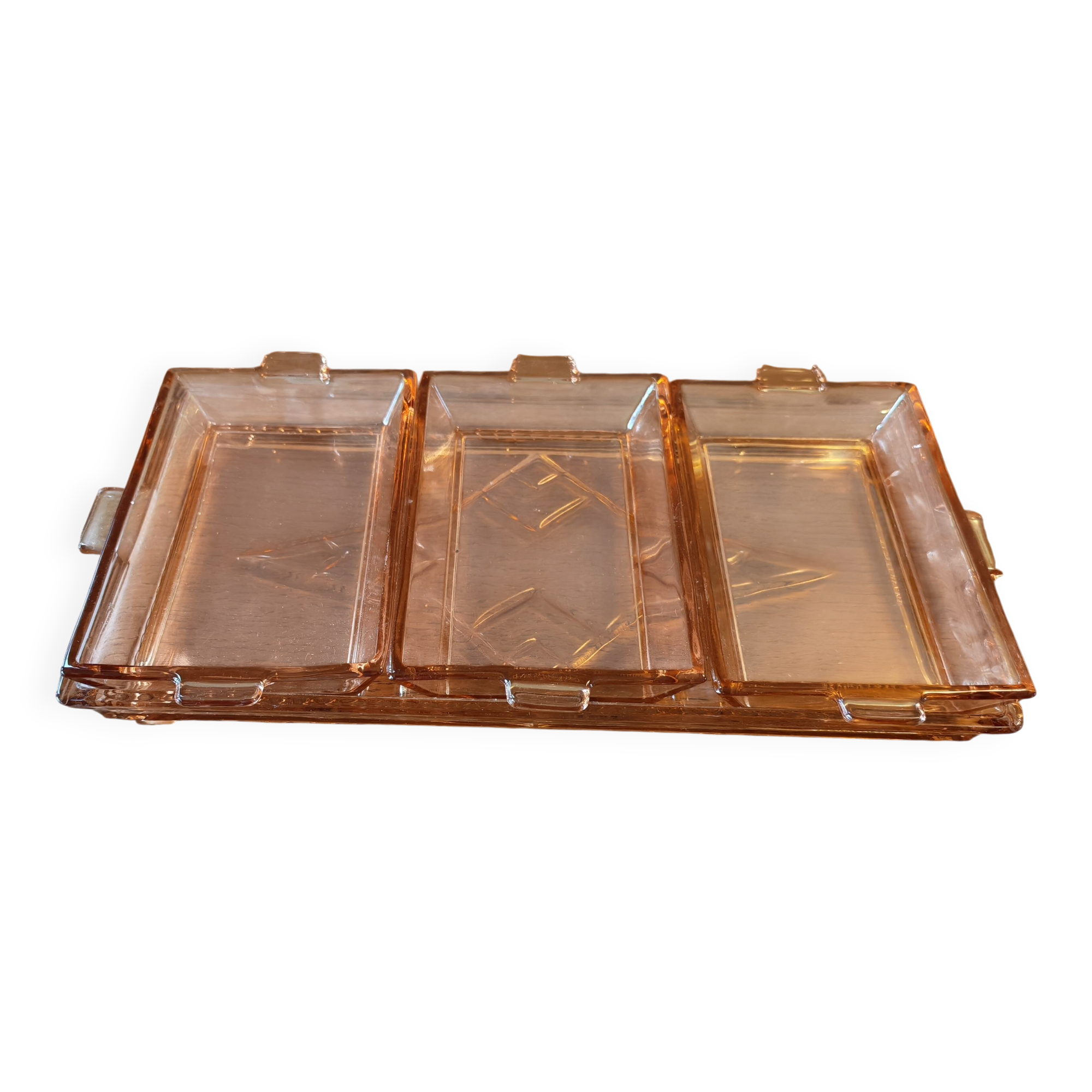 Ensemble de 4 plats art déco empilables