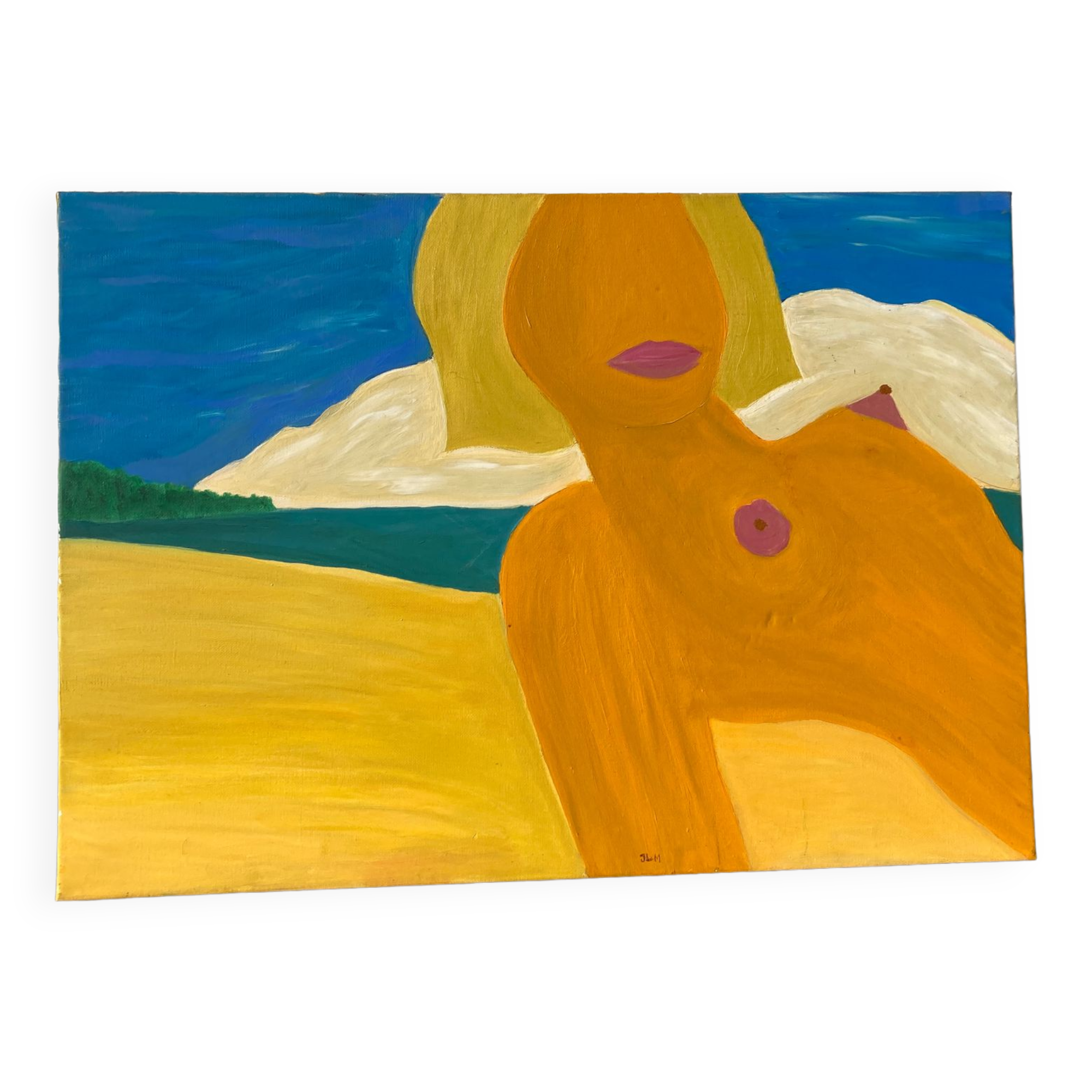 Abstract nude woman portrait