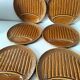 Set of 6 asparagus barbotine plates