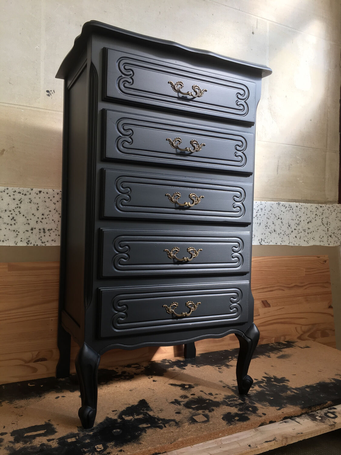Vintage chiffonnier with black makeover