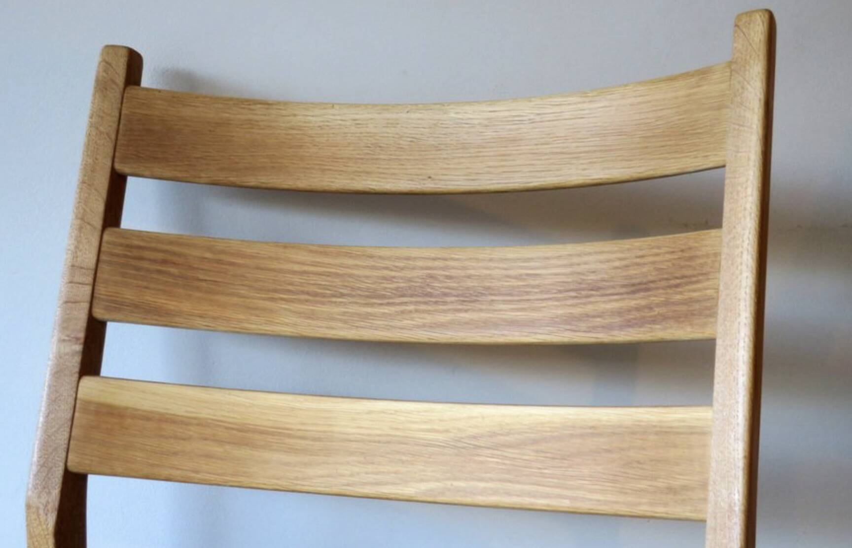 Pair of solid ash wide-seat dining chairs by Kurt Ostervig for KP Mobler, Denmark 1950s