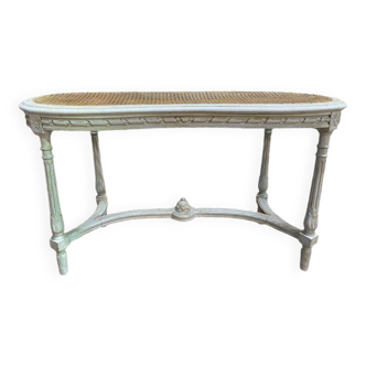 Banquette - Banc de piano Louis XVI en cannage / cannée
