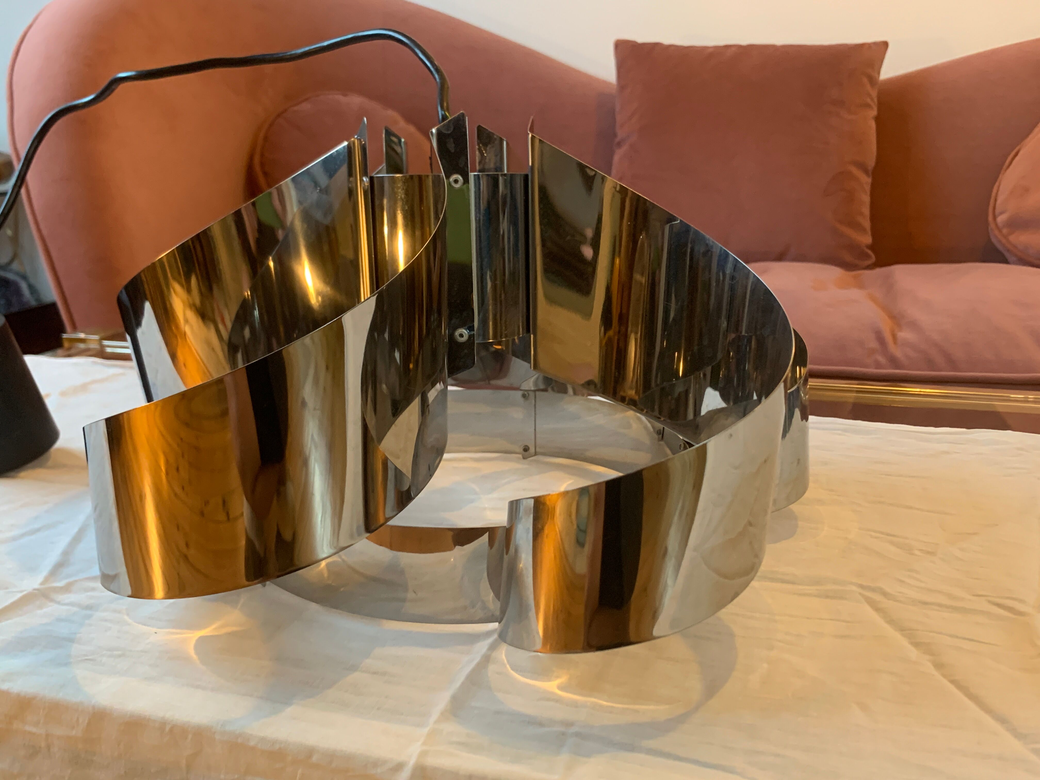 Space Age chrome metal chandelier