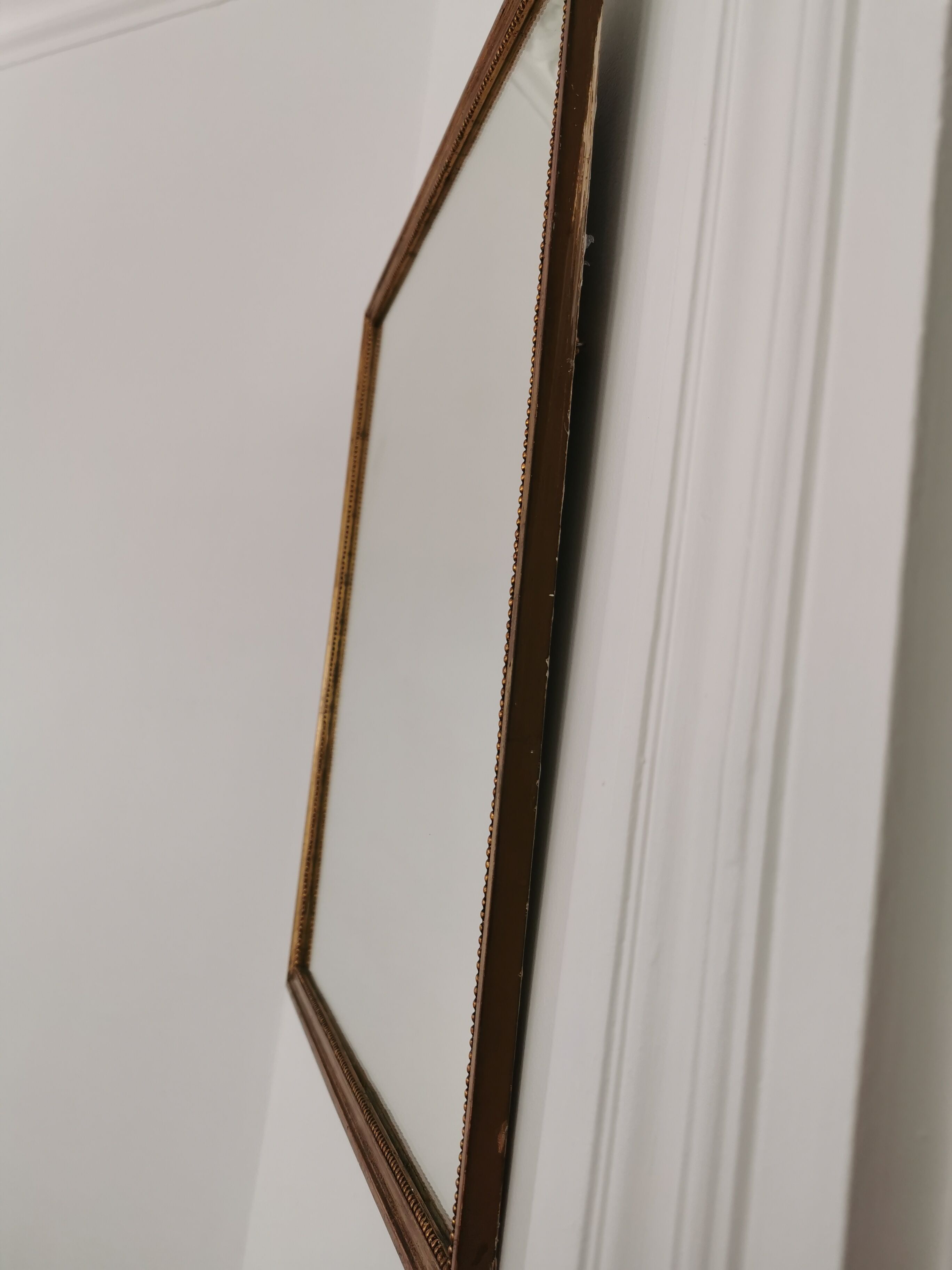 Golden gold leaf water beaded mirror