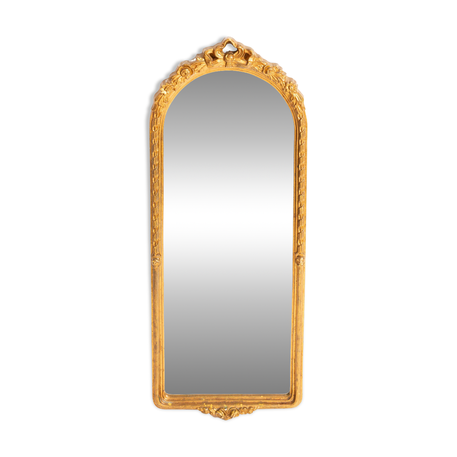 Miroir décoratif doré en bois, Italie, années 1960