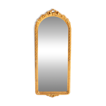 Large decorative gold wooden mirror, Italy, 1960s