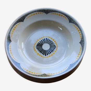Hollow earthenware plates Badonviller Nikito collection