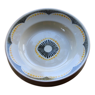 Hollow earthenware plates Badonviller Nikito collection