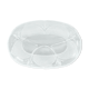 Compartmentalized chiseled glass dish