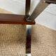Vintage coffee table from the 60s and 70s in ceramic, chrome metal, and wood.