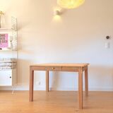 Art Deco sanded raw wood table