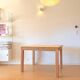 Art Deco sanded raw wood table