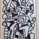 Screenprint after Jean Dubuffet framed under glass 24 cm by 31 cm