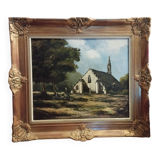 Old painting with frame - Church